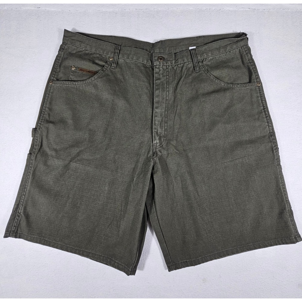 Big Smith Mens Olive‎ Green Ripstop Carpenter Work Shorts Size 40 H57125WGOD